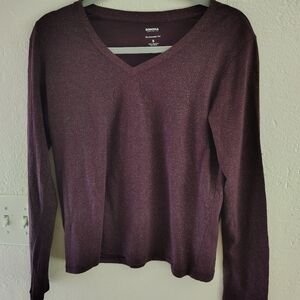 Purple V-Neck Sweater